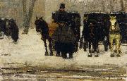 Floris Arntzenius Rental coaches in the snow oil painting artist